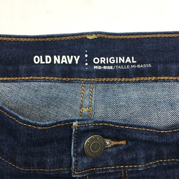 Old Navy Women's Jeans Original Straight Leg Mid Rise Dark Wash Stretch size 14S - Picture 3 of 8